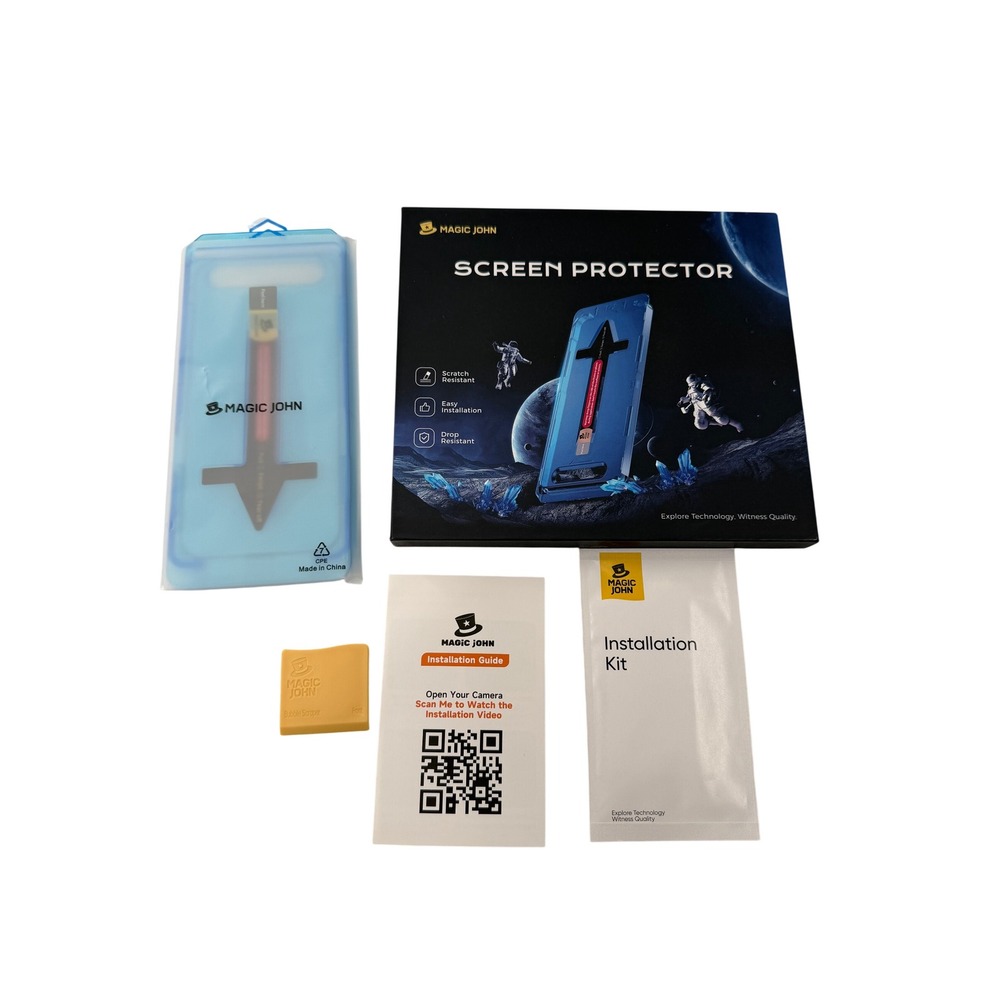 Magic John Screen Protector Tempered Glass Easy Install Kit Iphone 17 Pro Max